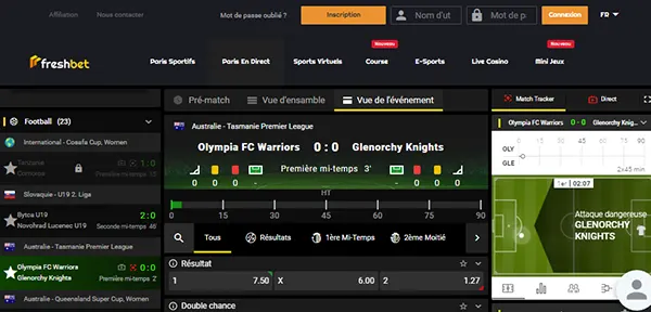 sezione live Freshbet